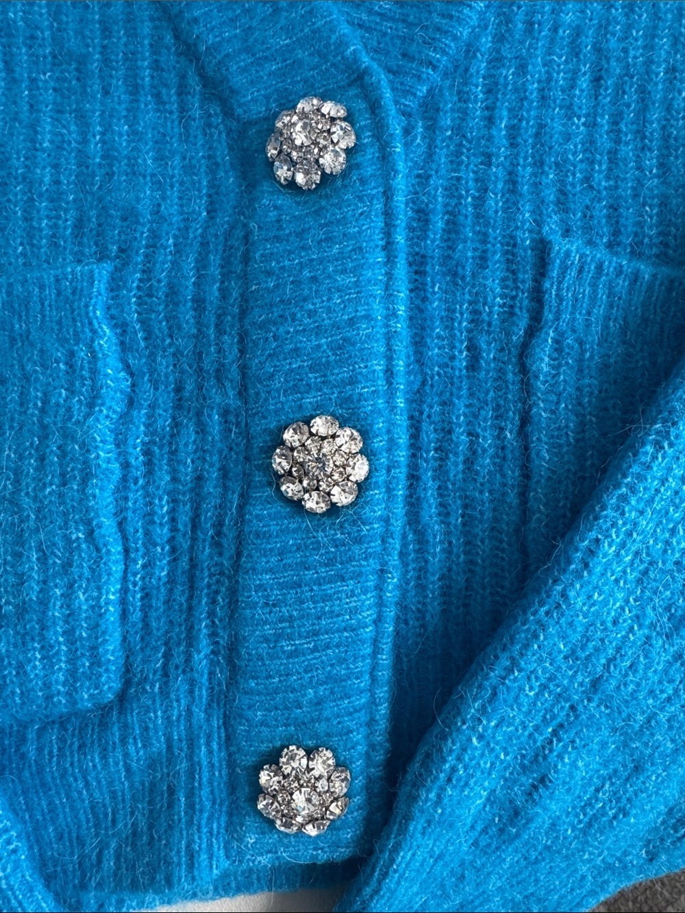 GANNI Soft Knit Cardigan With Crystal Buttons - Picture 12 of 13